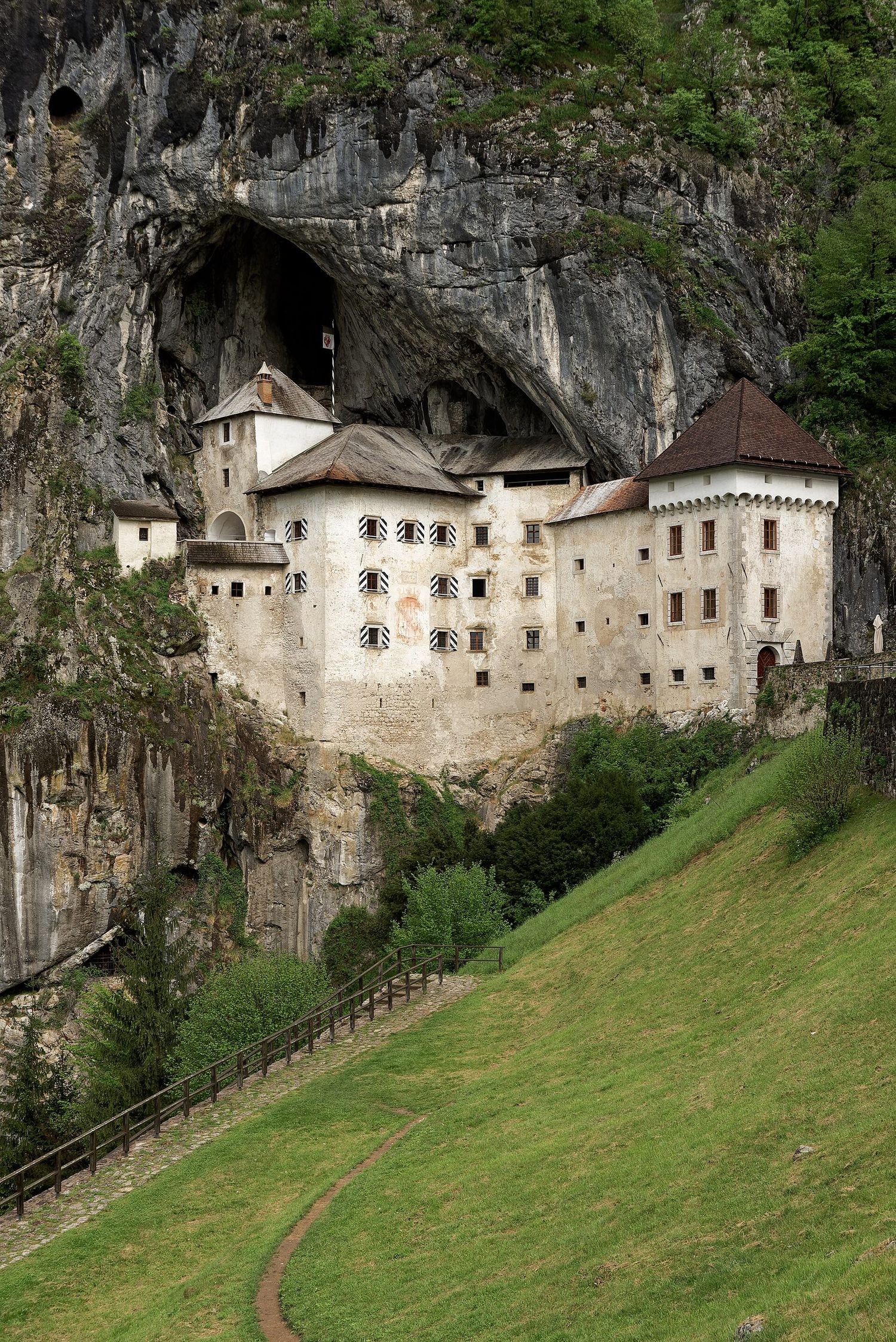 A castle built into a cliff